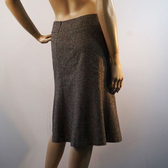 Talbots Tweed Skirt Womens Size 4 Above Knee Brown Wool Blend Italian Fabric - Picture 5 of 8